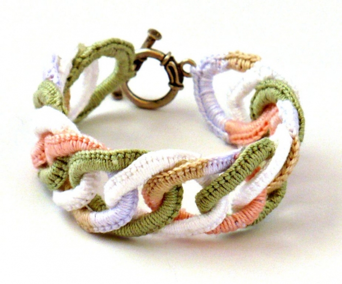 创意手链钩织,别致足金编织手链女款