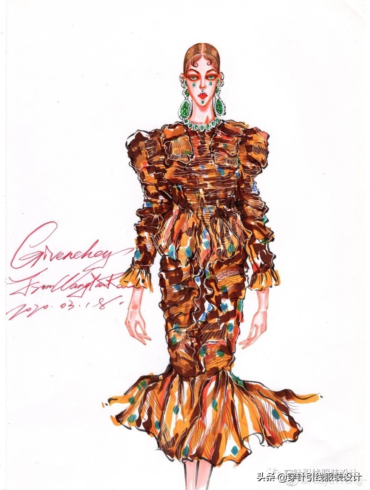 效果图手绘服装,效果图大全70-80平三室