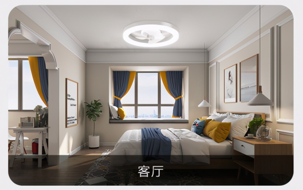 轻奢现代吸顶风扇灯,无极调光变频隐形风扇灯