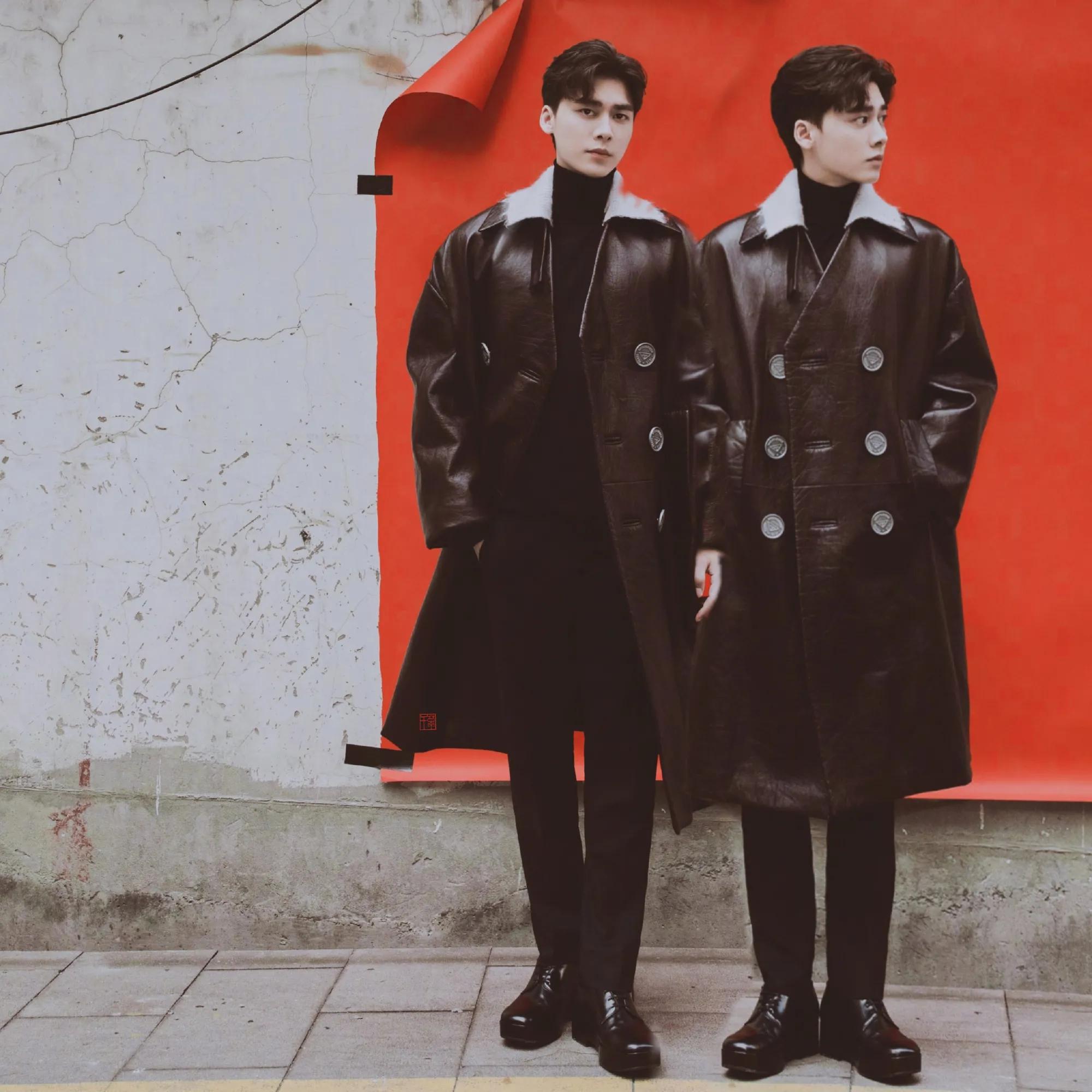 李易峰西装街拍图片,李易峰红皮衣花絮视频