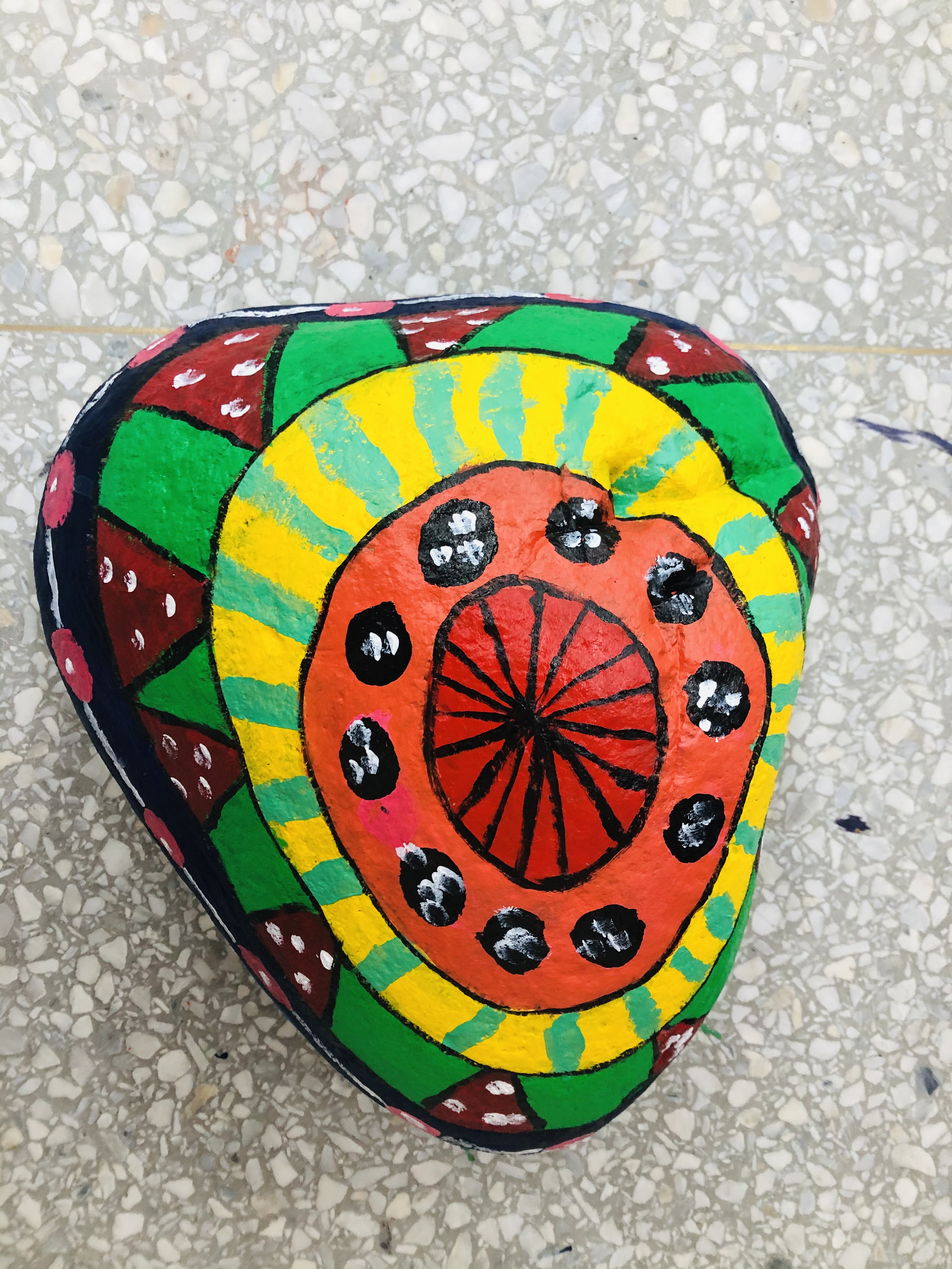 初学石头画作品,捡到的石头该画些什么