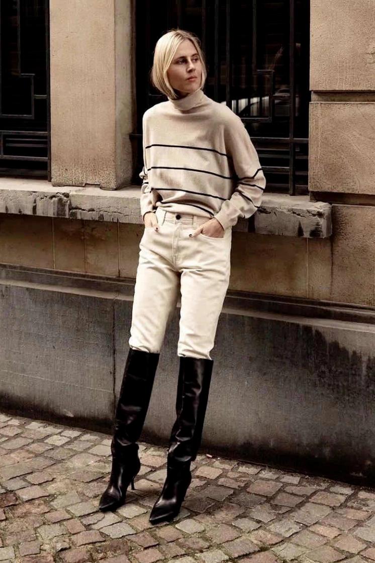 冬季显瘦裤子配靴子,现在还流行打底裤配靴子吗