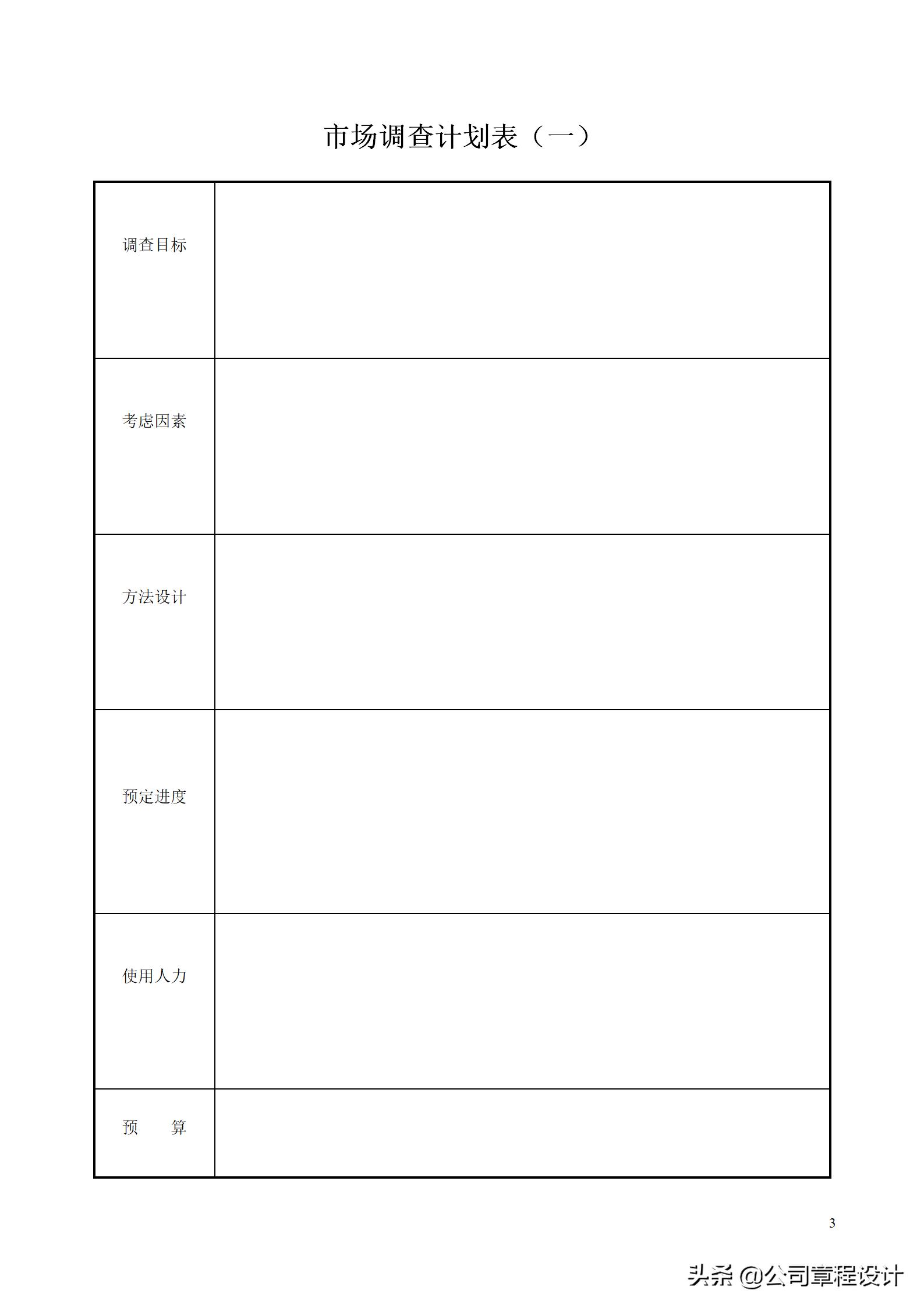企业市场调查及营销分析的33个必备表格
