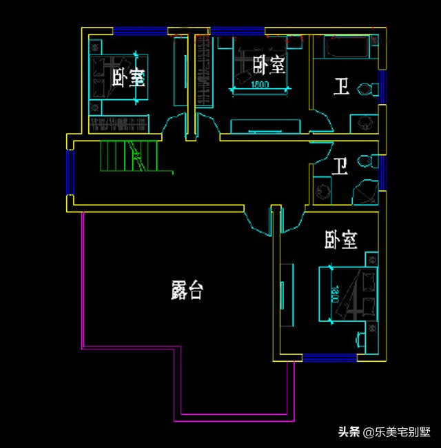 10x10米三层平顶别墅免费图纸,三层双拼复式9x10别墅户型图纸