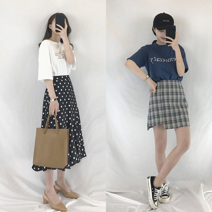 显瘦简约风单穿衬衫搭配牛仔裙,宽松衬衫配半身裙上演春的活力