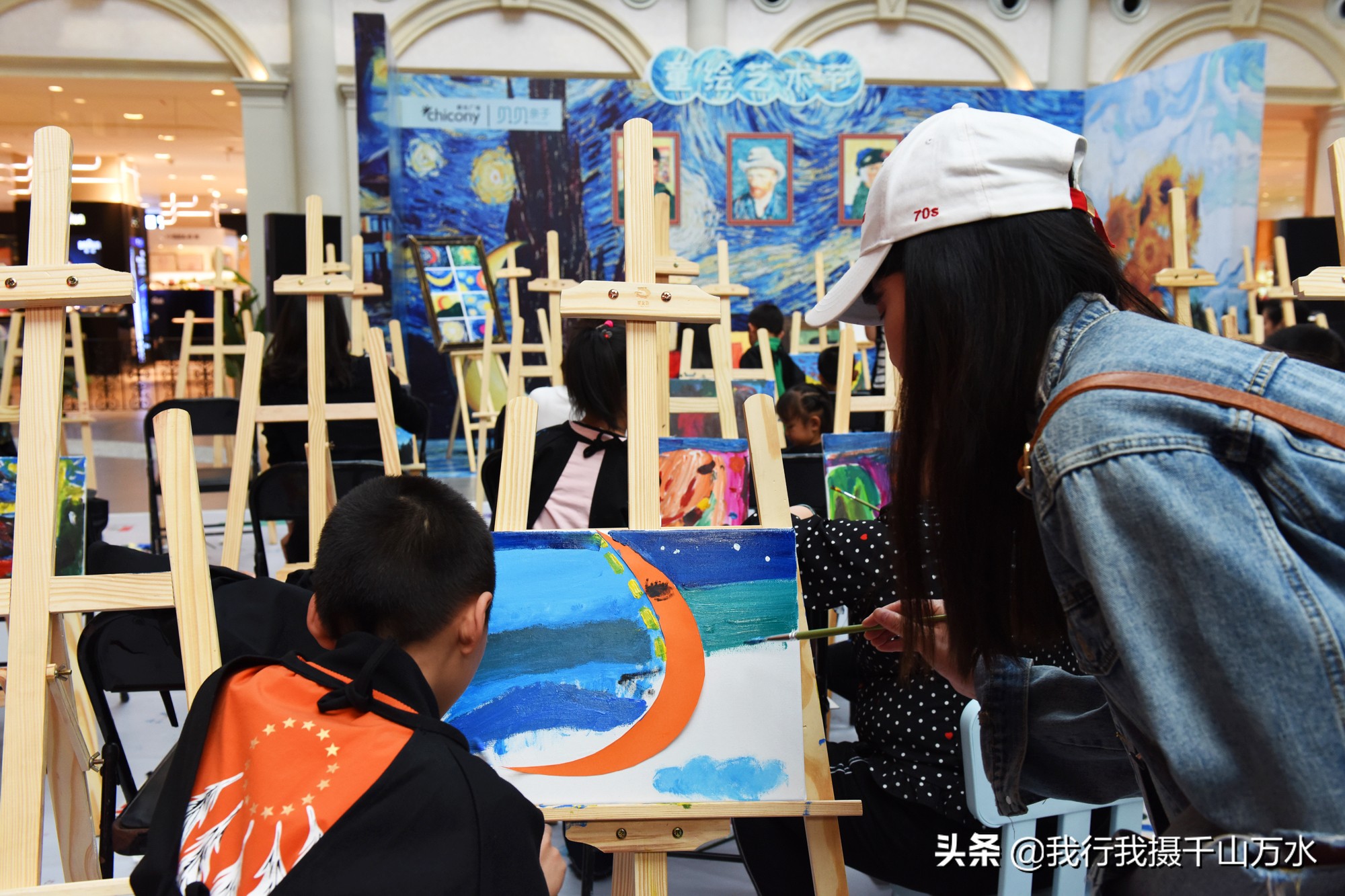 梵高的星空绘画教程油画棒,梵高星空儿童油画教程