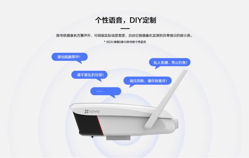 海康威视萤石C6c星光夜视功能,c5w萤石4g全网通摄像机连接音箱