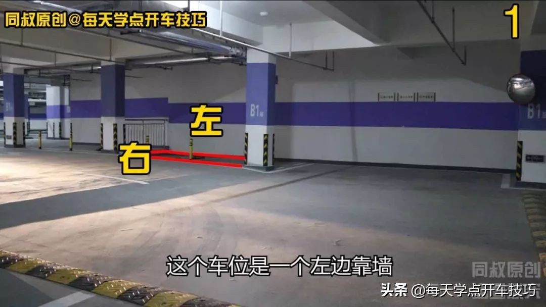 右斜线停车位入库技巧图解,曲线停车的点位与技巧
