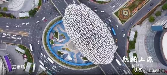 上海杨浦鸟瞰图,俯瞰上海杨浦滨江