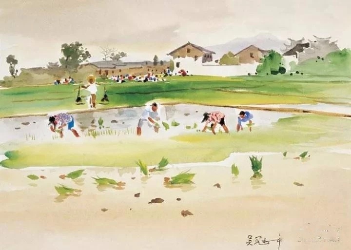 吴冠中水彩风景画,吴冠中水彩作品