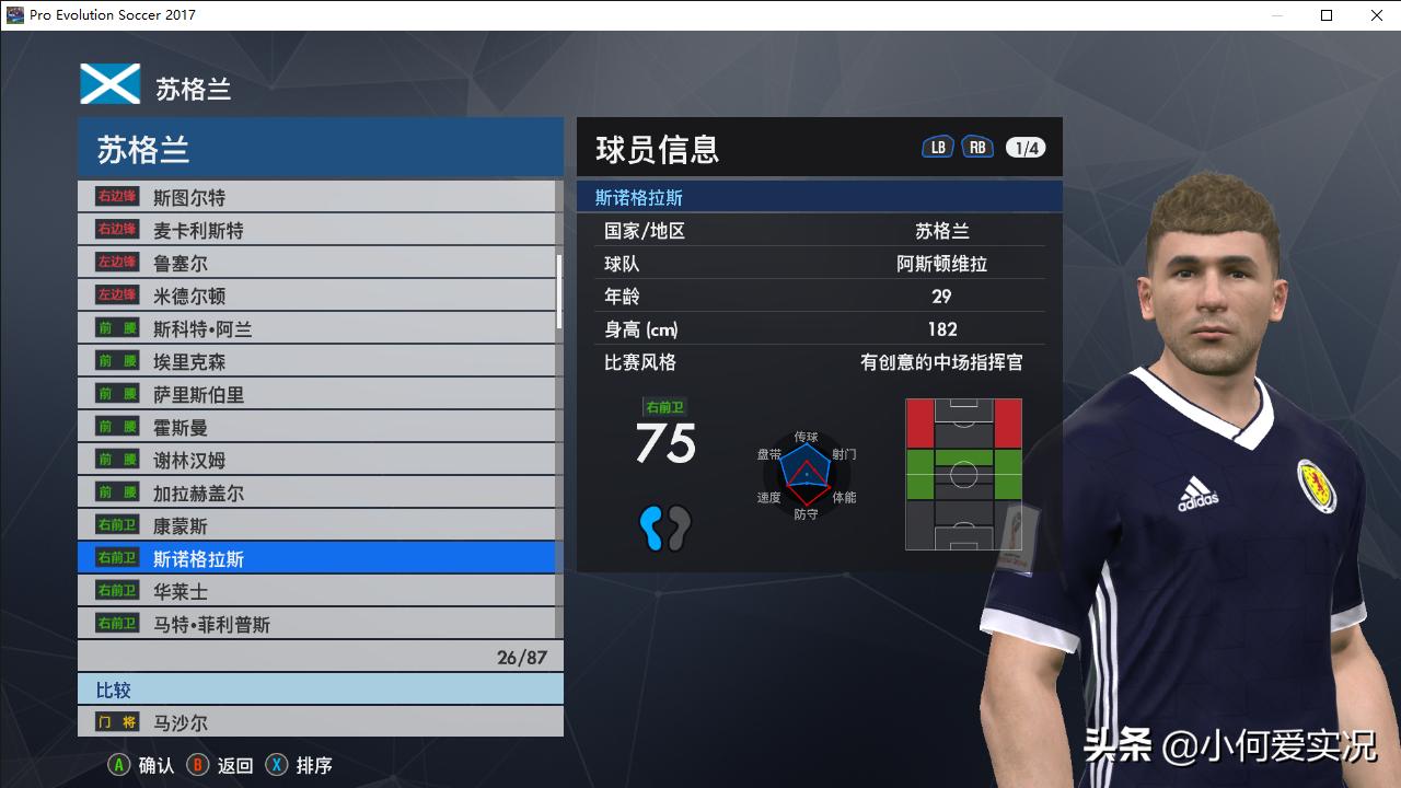 实况足球2017脸型更新,实况足球2017好用的球员