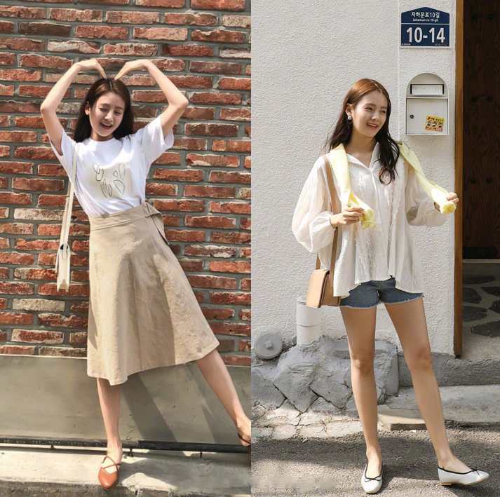 温婉清新的夏季韩风穿搭look,韩风加清新风的穿搭冬季女