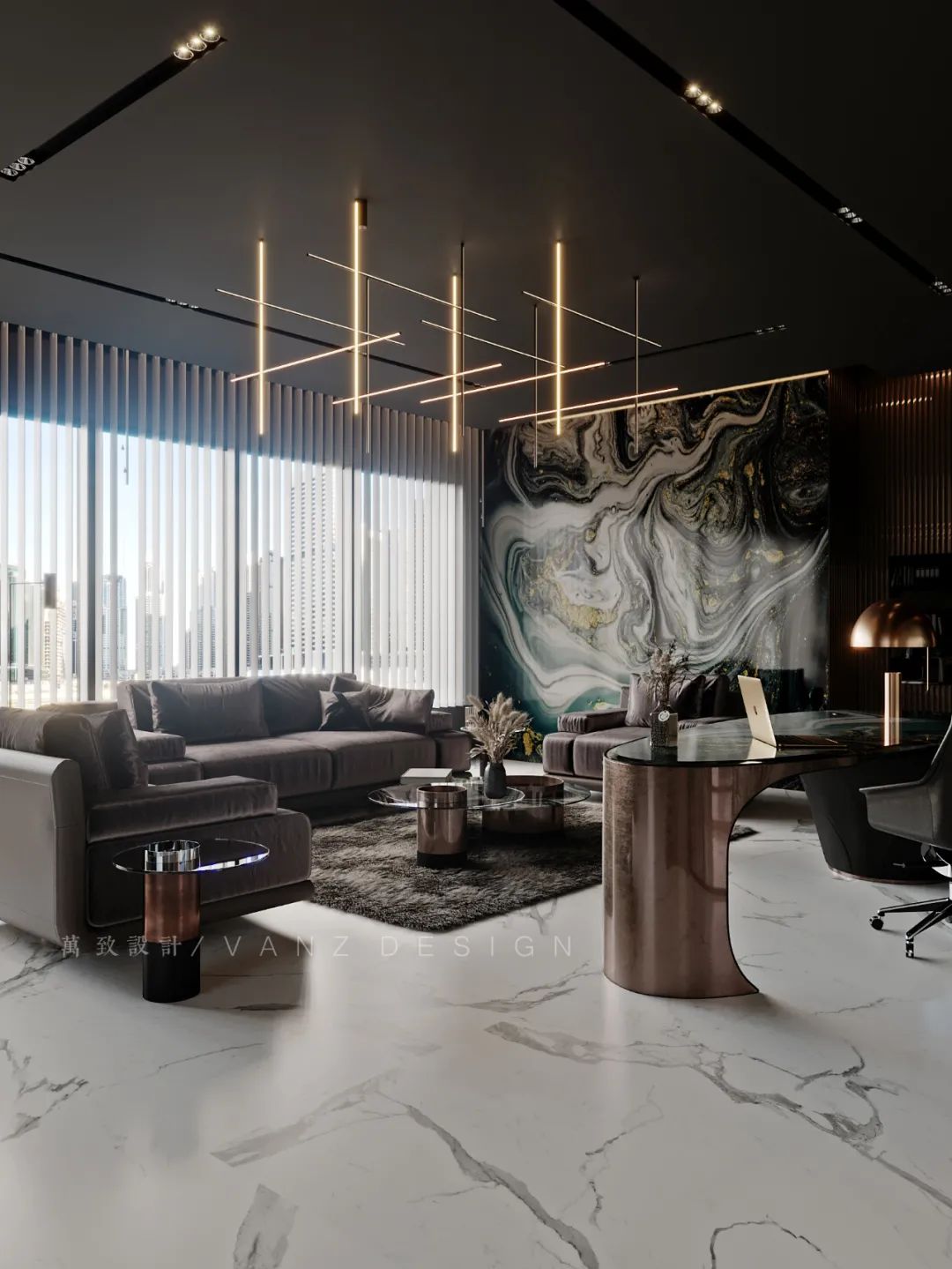 高档董事长办公室装修案例欣赏,董事长办公室豪华装修现代感