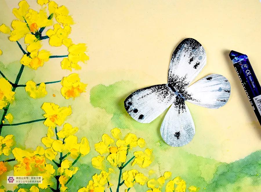 油画棒画油菜花,油菜花油画棒儿童画