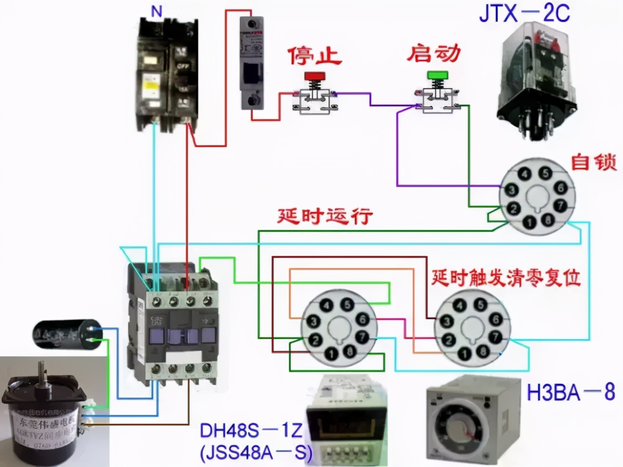 电工正反转电路图和实物接线图,低压电工考试实操实物接线图