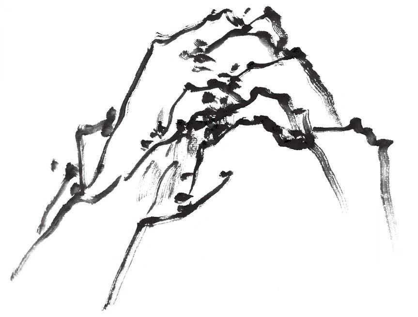 国画山的画法和步骤,国画基础入门教程39山石结构画法