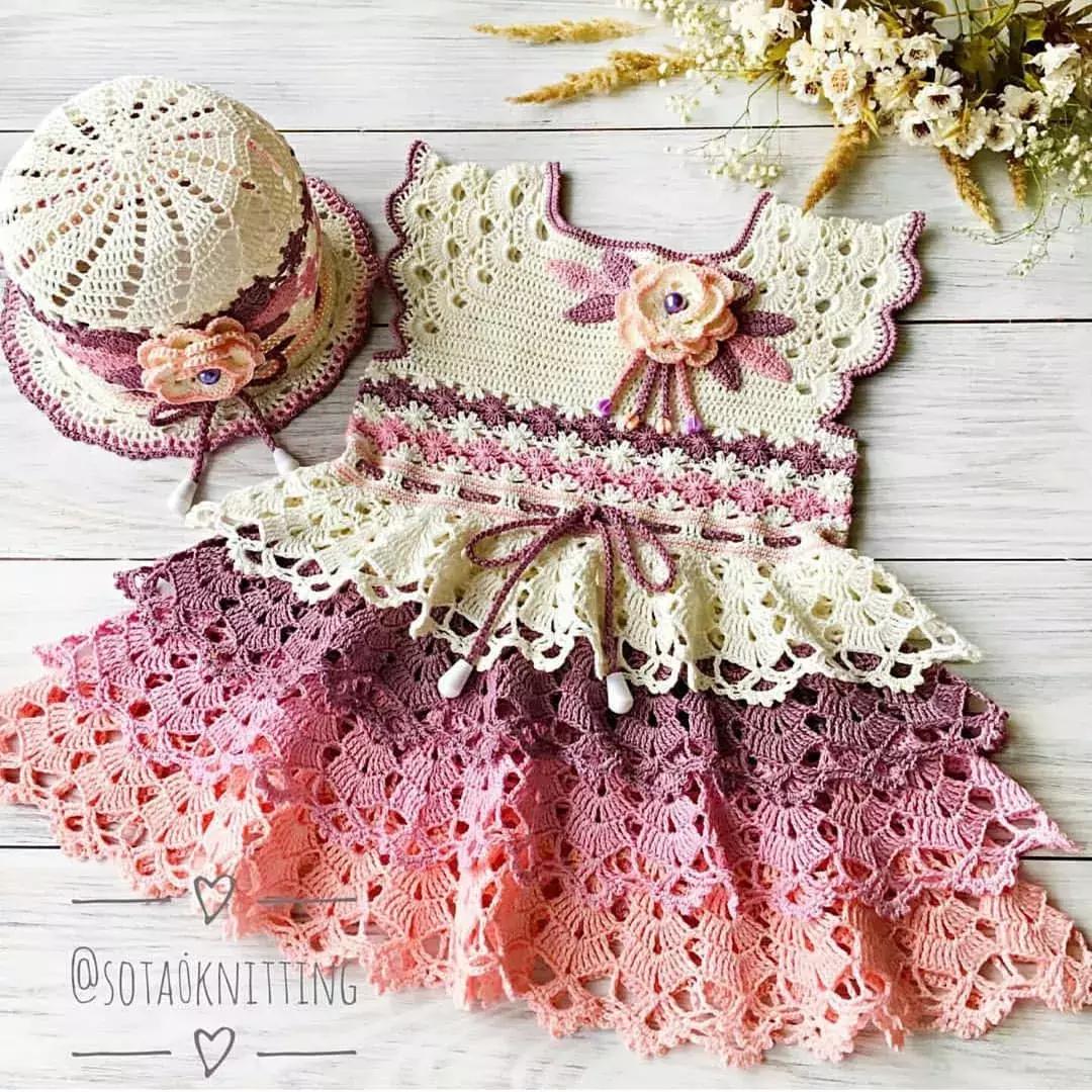 儿童毛线裙子最新款样衣,宝宝毛线衣最新款式