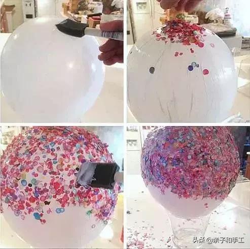 幼儿园气球手工贴画,创意手工气球印画
