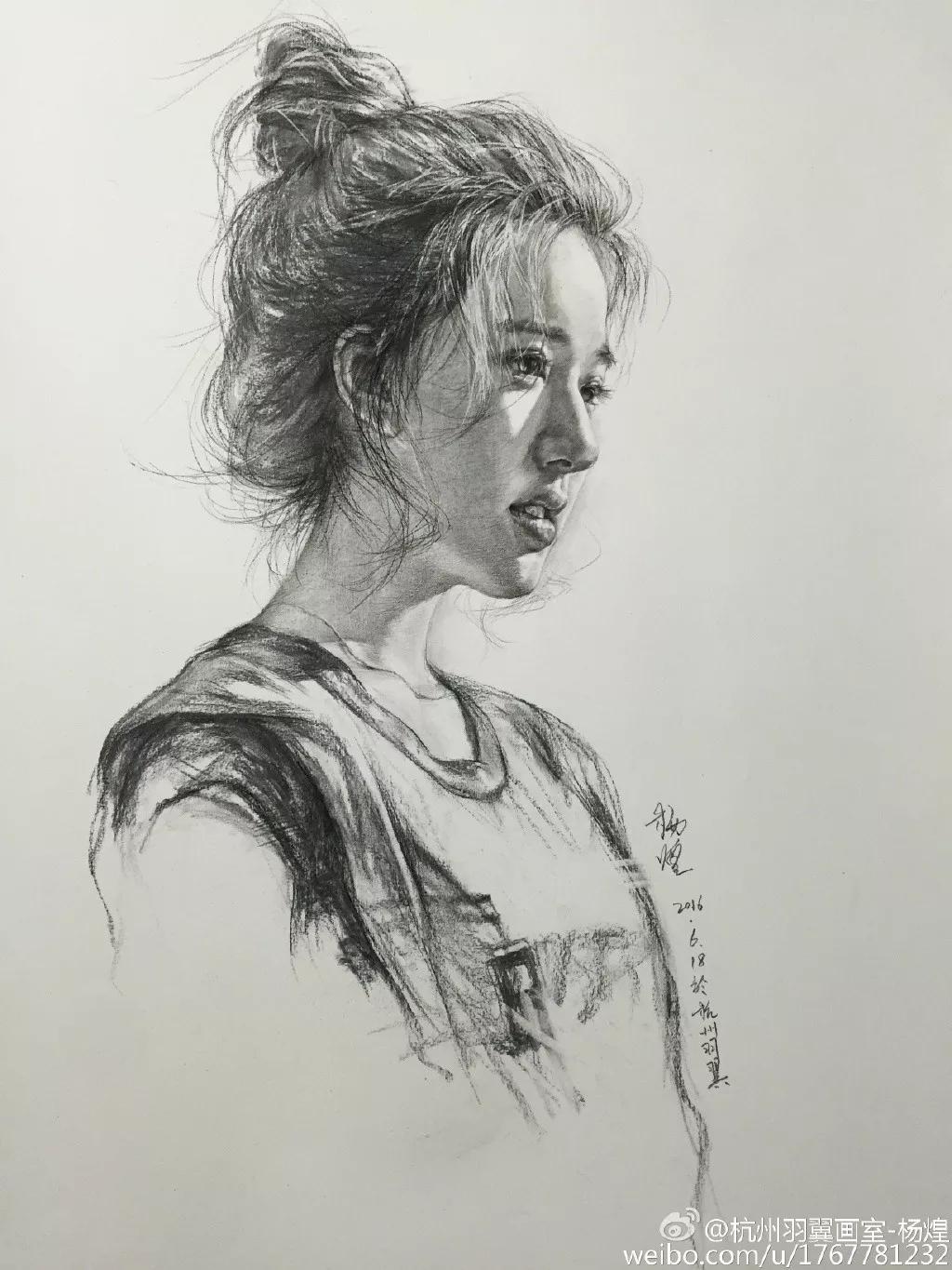 他笔下的女子油画细腻唯美,古典美女画唯美古风素描