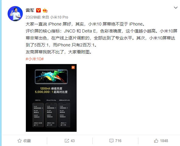 高端机型均三星AMOLED屏幕，行业色准顶级水平甩京东方、维诺信