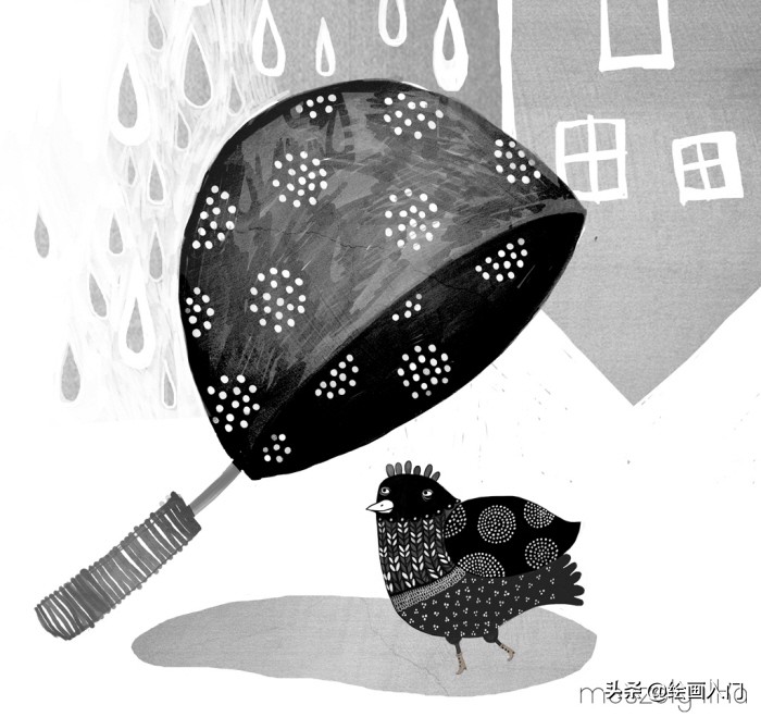 关于《童年》的插画作品,童年我和姥姥手绘插画