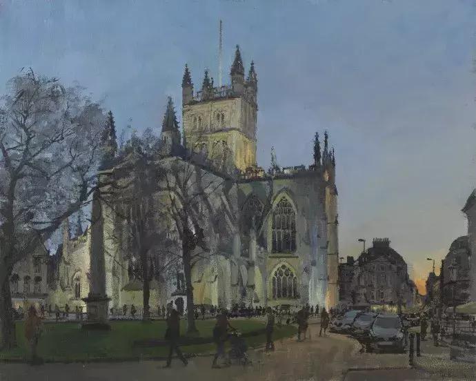 欧洲油画秋日街景,peterbrown油画从哪里买