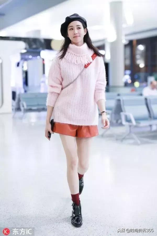奚梦瑶穿短靴子,奚梦瑶高筒靴穿搭