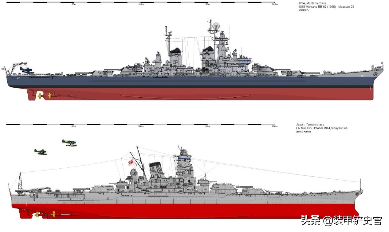 蒙大拿级战列舰和大和号对比,蒙大拿vs大和战列舰