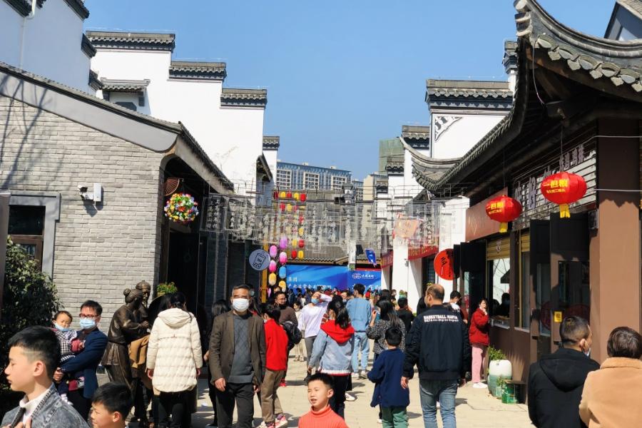 人潮涌动年味十足,人潮很汹涌