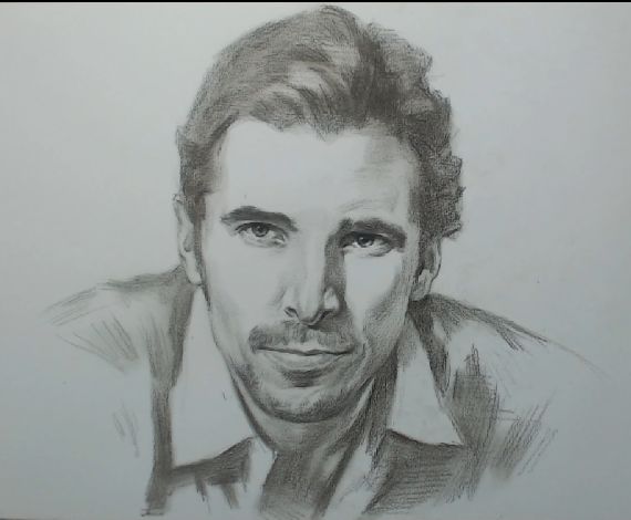 名师人物素描头像——蝙蝠侠克里斯蒂安·贝尔