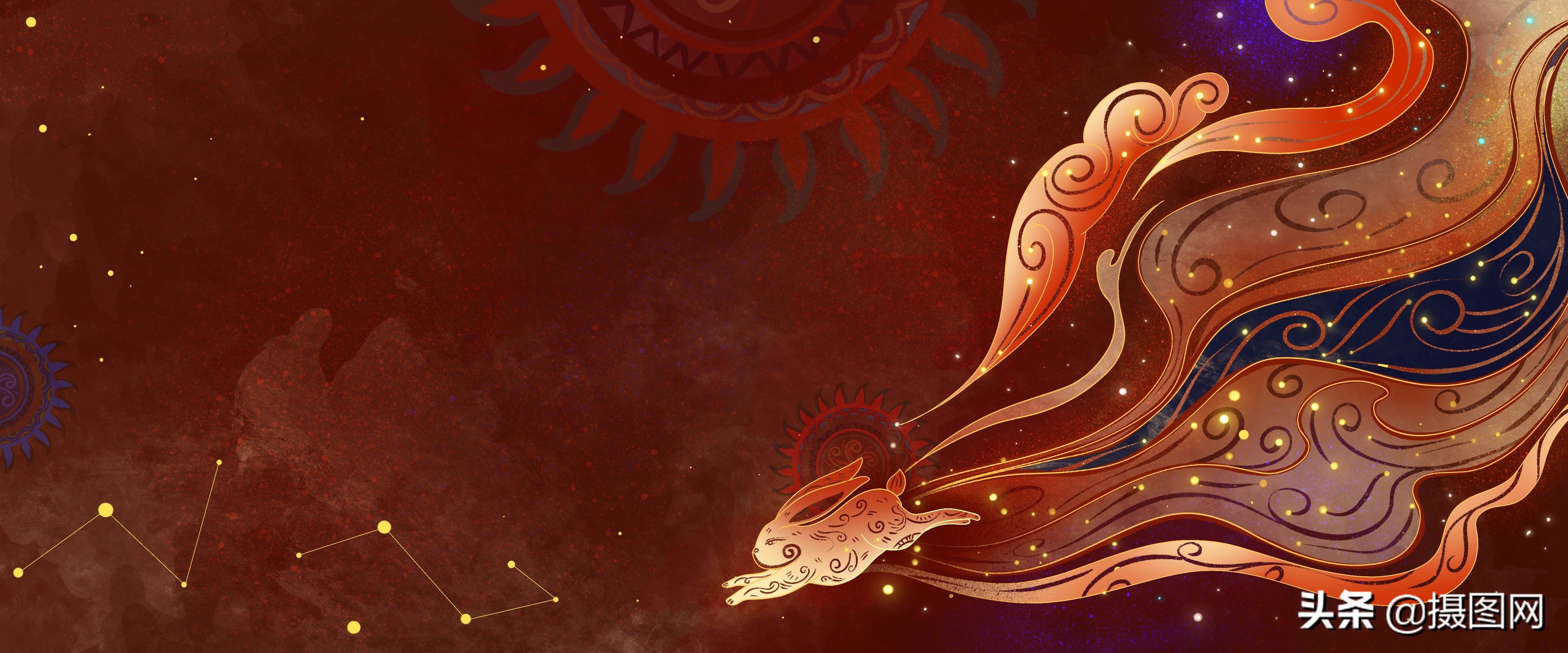 中国风底纹古典素材,国潮插画中国风元素