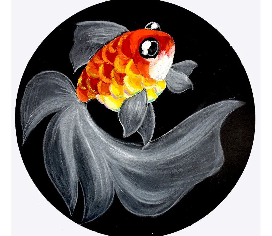 画金鱼儿童画,儿童画教程大全简单漂亮的花