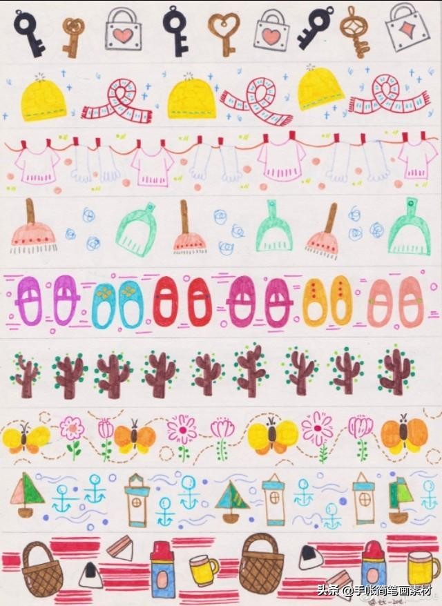 古风边框手绘简笔画,简笔画手绘练习线条