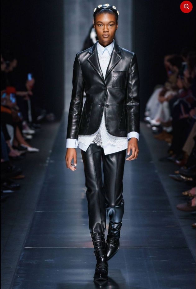 中式盘扣皮衣女刘雯,刘雯皮衣穿搭大合集