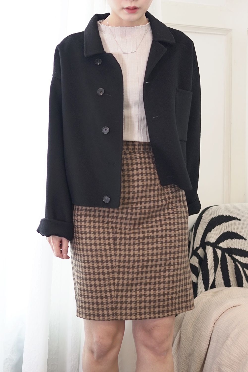 深卡其色大衣内搭什么颜色毛衣,格子大衣内搭什么颜色的毛衣好