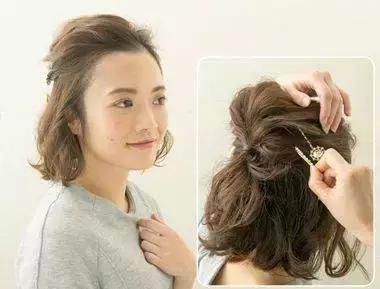 圆脸短发扎发简单好看教程,圆脸短发扎发简单又好看