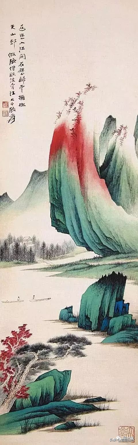 历代名家青绿山水画作品,历代青山绿水经典国画精品欣赏