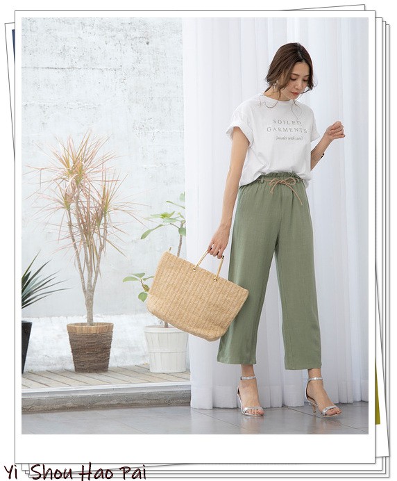 夏季亚麻宽松洋气7分裤,亚麻棉牛仔直筒裤穿搭