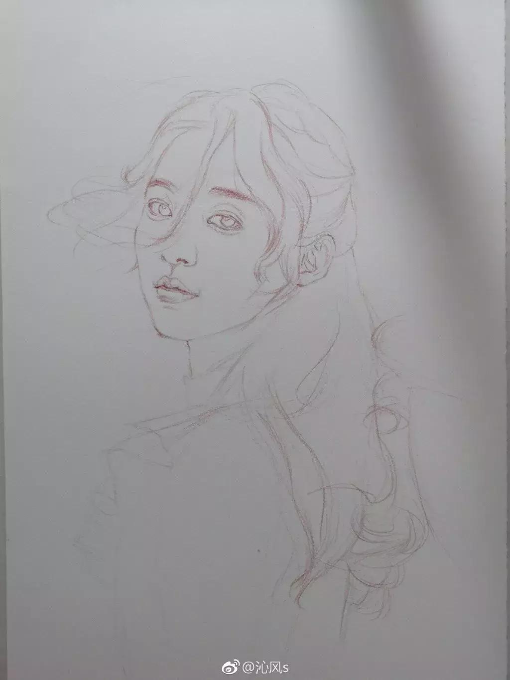 写实彩铅画,超好看素描画迪丽热巴