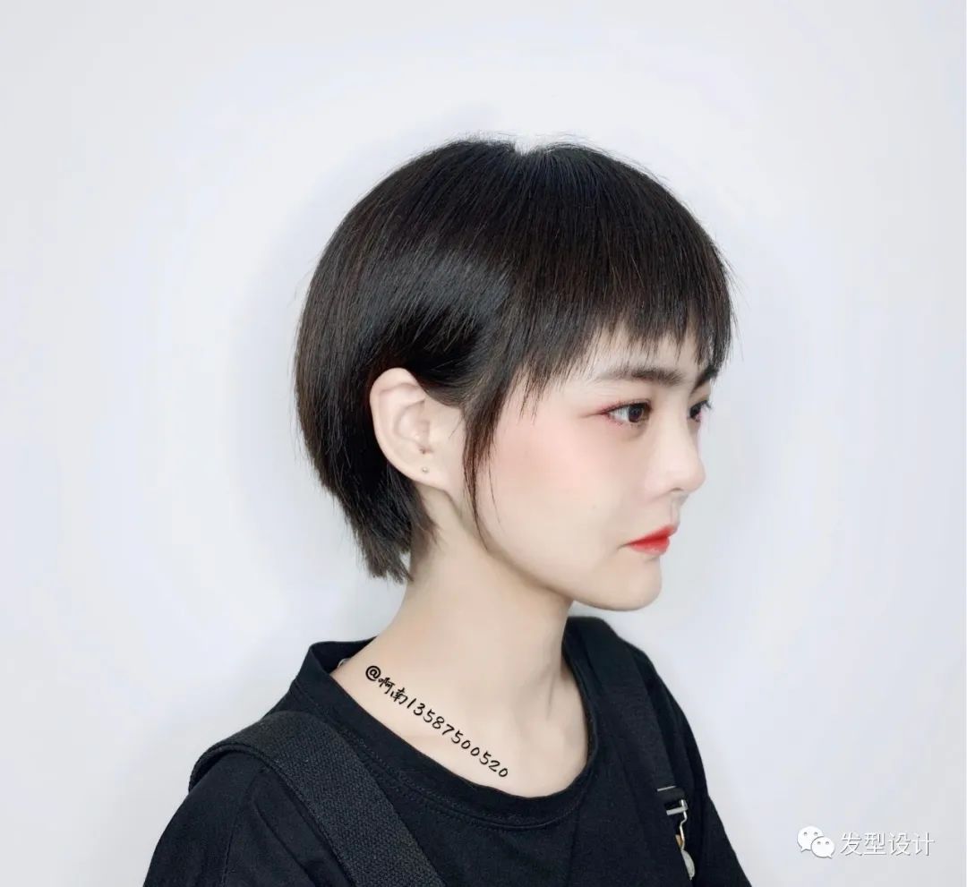 八大网红刘海短发,无刘海短发发型女