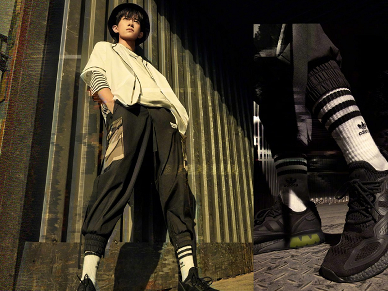 阿迪宠孩子式宠千玺!熟悉的袜子包裤脚又来了,你还没学会吗