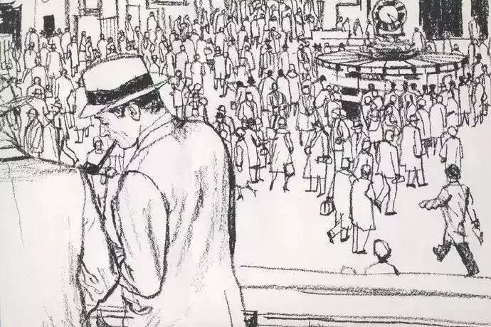 速写大师，线条流畅，场景速写满满都是美国老电影的感觉