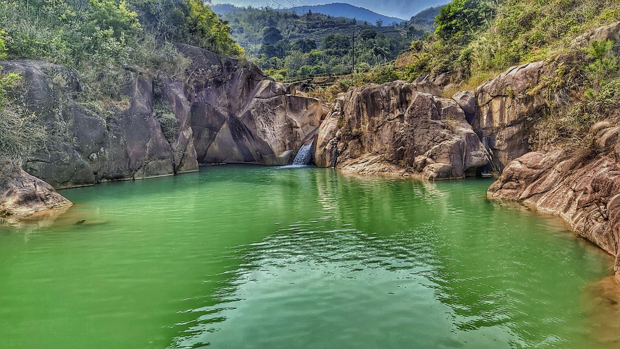 揭阳市玉湖镇坪上村瀑布,揭东区玉湖镇坪上村石场