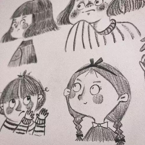 简笔画可爱小人插画,超萌可爱的插画小人