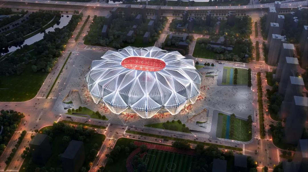 广州恒大莲花足球场,广州恒大足球场建造图