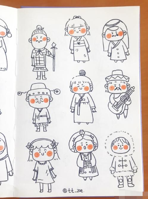 如何画小人简笔画,推爱心小人简笔画