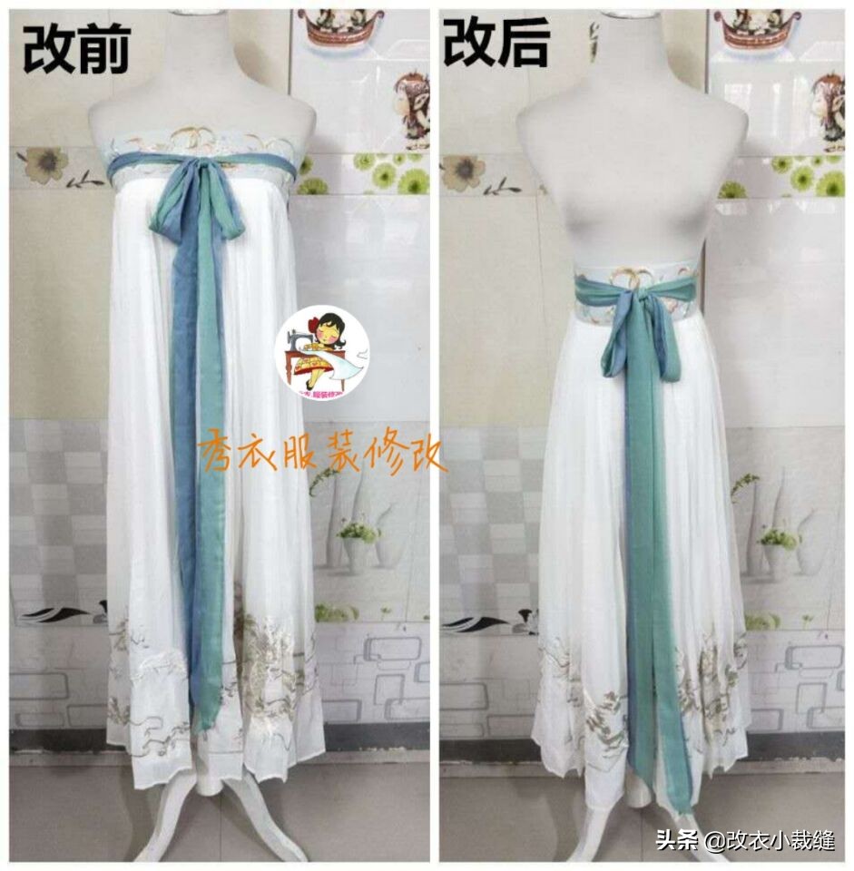 齐胸汉服的正确穿法齐腰襦裙,怎么把汉服襦裙改成日常衣服