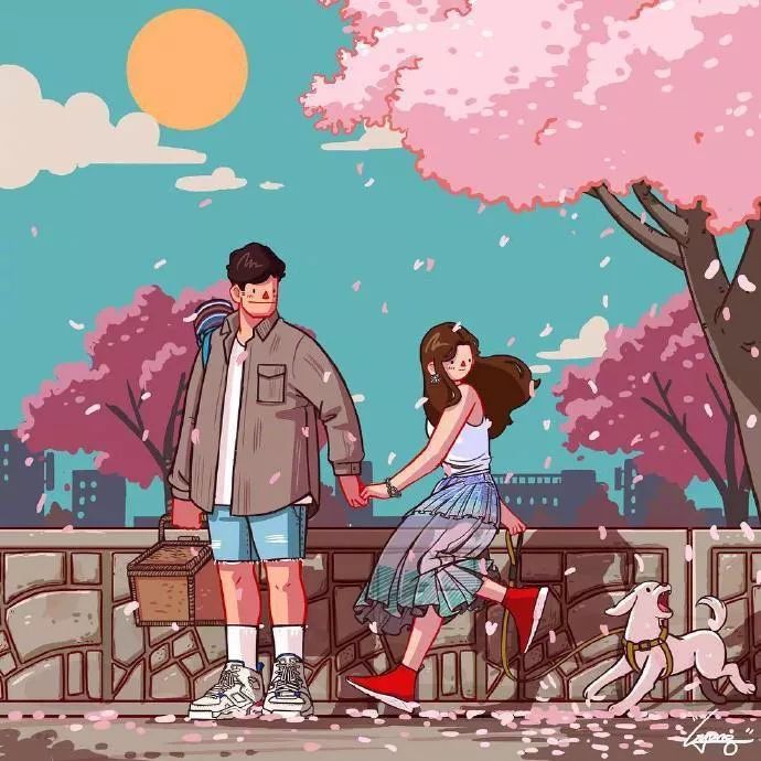 情侣日常手绘插画日记,手绘给女朋友的手账画