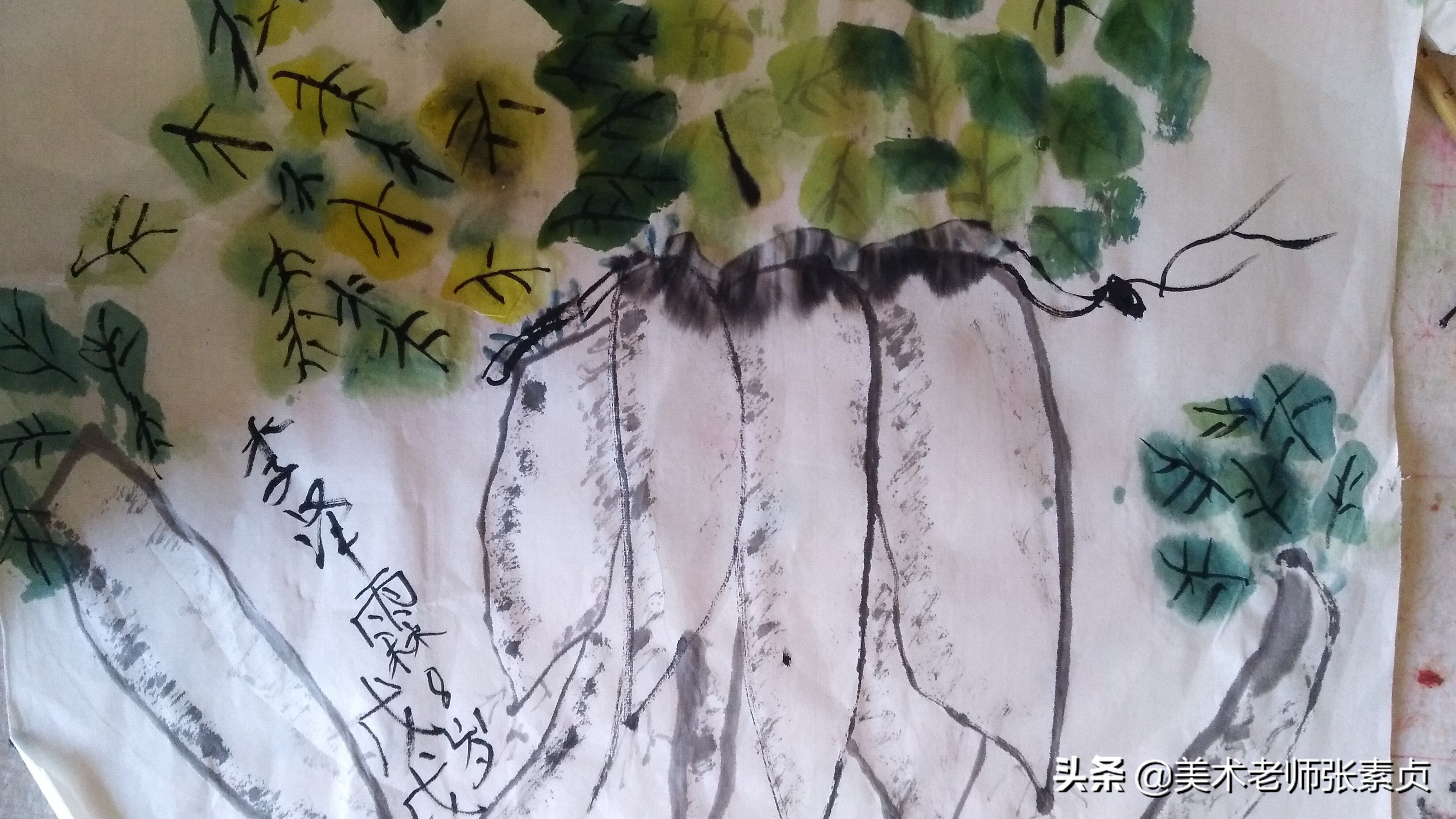 国画萝卜的画法,萝卜国画作品欣赏