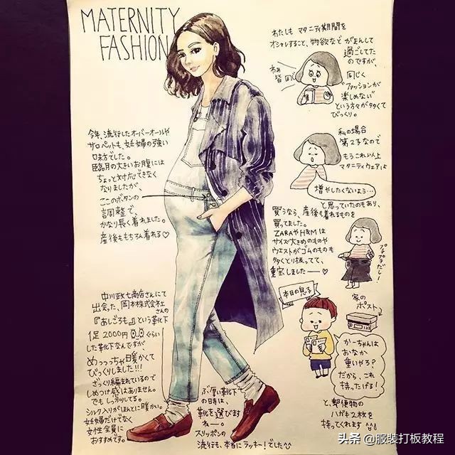 时尚穿搭手绘服装设计,纯手绘服装搭配设计稿